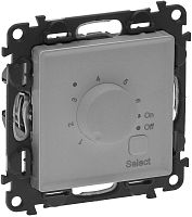 Терморегулятор механический с датчиком без рамки Legrand Valena Life 0С +30С алюминий картинка